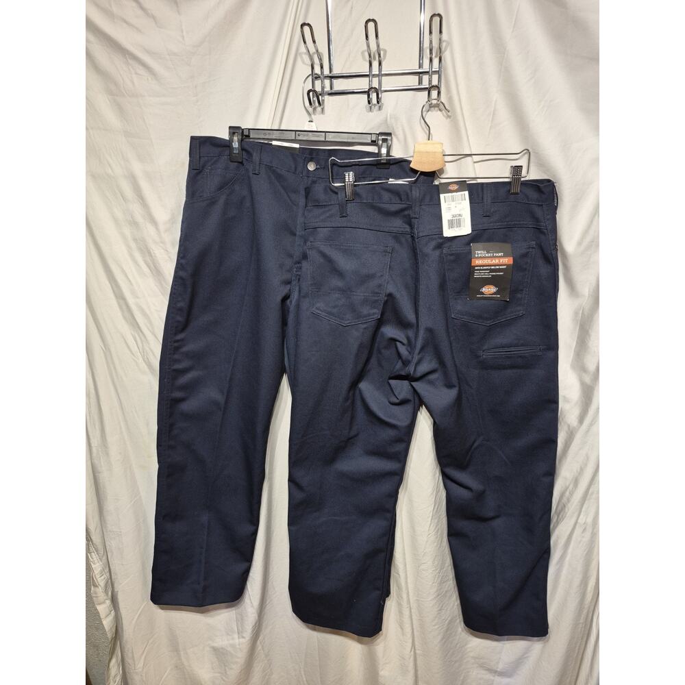 2 Pairs Dickies Mens Regular Fit Twill 6-Pocket Pants Blue 36x39 New With Tags.